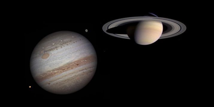 Double Transit of Jupiter and Saturn